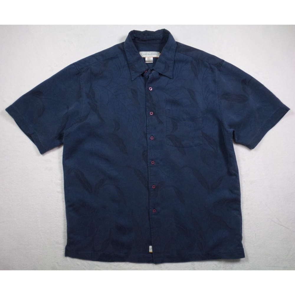 Quiksilver Edition Shirt Mens Size Medium Blue Floral Hawaiian Button Up Comfort